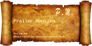 Preller Montika névjegykártya